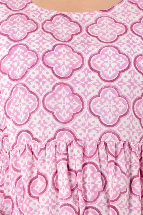 Devek Rayon Midi Maternity Dress Feeding Dress Pregnancy Dress A Line Western Dress with Zippers