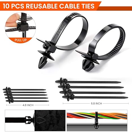 Serplex® 725Pcs Car Door Plastic Trim Panel Clip Removal Tool Car Push Retainer Clips Door Trim Clip, 23 Sizes Bumper Fender Rivets with 10 Cable Ties and Fastener Remover for Toyota Ford Honda