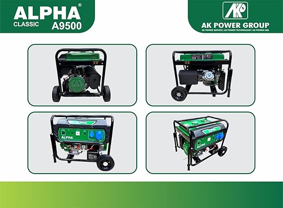 AK POWER SERVICE ALPHA A9500-7500 Watts Powered Self Start Generator|Heavy Duty|Home &amp; Commercial Use|Petrol Engine|1 Year Warranty