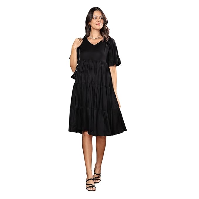 MomToBe Women Fit and Flare Knee Length Dress