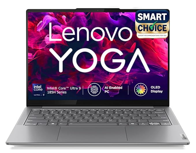 Lenovo Yoga Slim 7 (Smartchoice) Intel Core Ultra 9 185H 14"(35.5cm) WUXGA-OLED Laptop (32GB RAM/1TB SSD/AI PC/Windows 11/Microsoft 365 Basic + Office Home 2024/1Yr ADP Free/Grey/1.39Kg), 83CV00B3IN