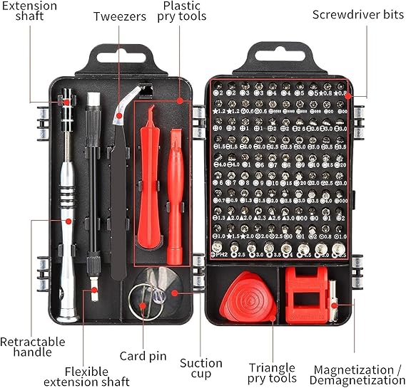 Xool Latest PC Repair Screwdriver Set, 112 in 1 Professional Precision Screwdriver Set, Multi-Function Magnetic Repair Computer Tool Kit For Mobiles/Tablets/Glasses/Laptop/PC (112pcs in 1)