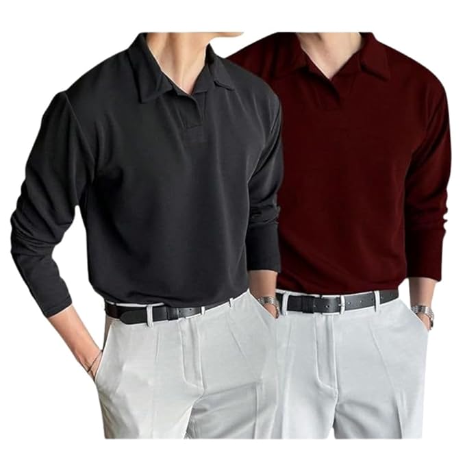 Leriya Fashion Men's Lycra Blend Regular Fit Polo T-Shirt Plain &amp; Versatile (Available in Plus Size and Combo Pack of 2)