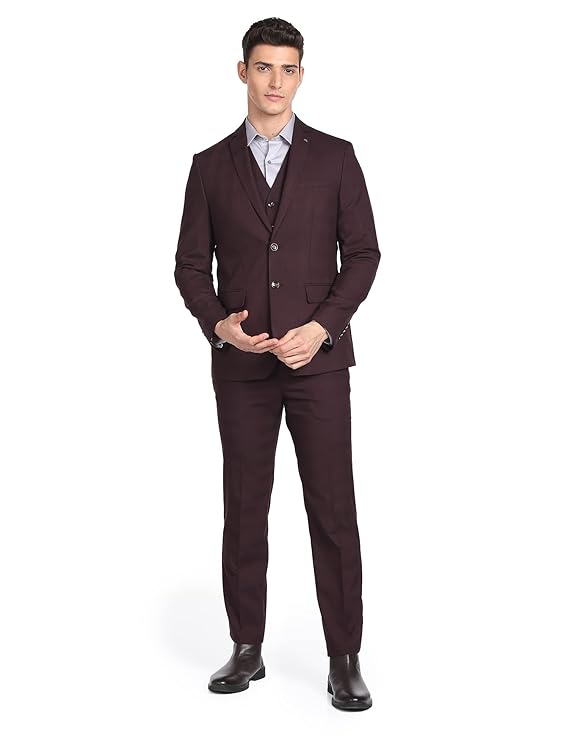 Arrow Men's Polyester Reversible Waistcoat Regular Fit Suit