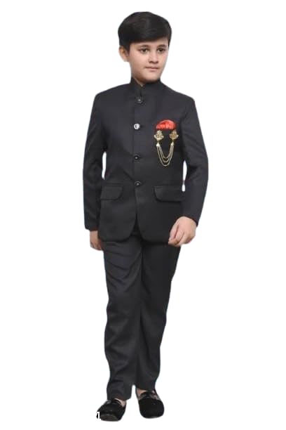 Akshita Trading Boys 2 Piece Jodhpuri Suit Blazer &amp; Trousers