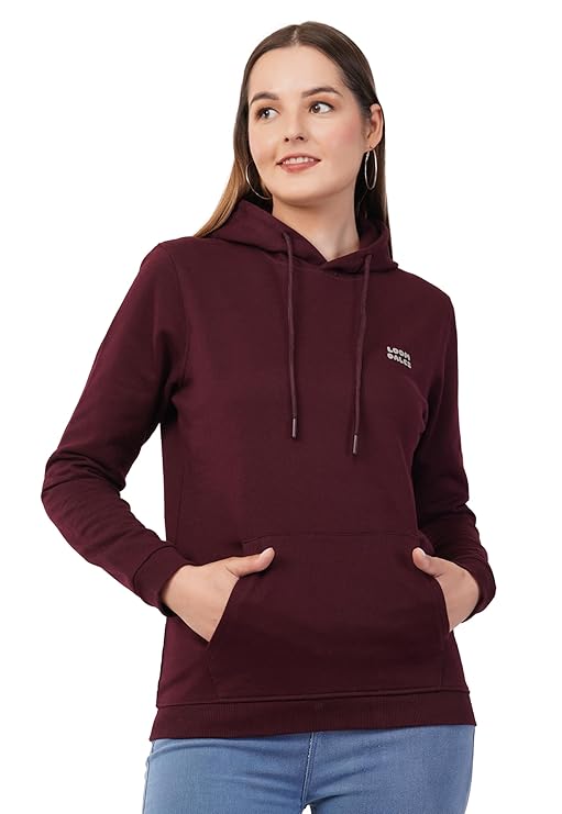 Women's Lounge Wear Silicon HD Vinyl Regular Fit Hooded Sweatshirt French Terry 280 GSM Silicon hd Vinyl