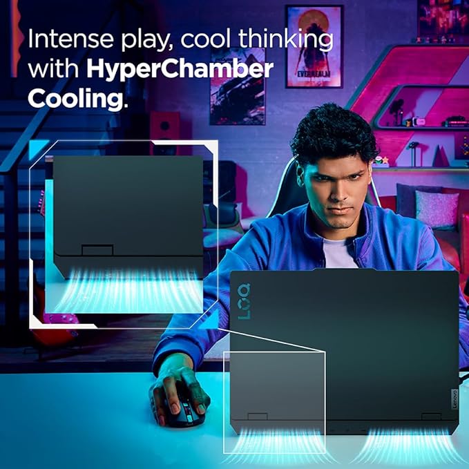 Lenovo LOQ, AMD Ryzen 5 7235HS, NVIDIA RTX 3050A 4GB, 12GB RAM, 512GB SSD, 15.6"(39.6cm), 144Hz, Windows 11, Office Home 2024, Grey, 2.4Kg, 83JC00HNIN, 3 Mon. Game Pass Gaming Laptop