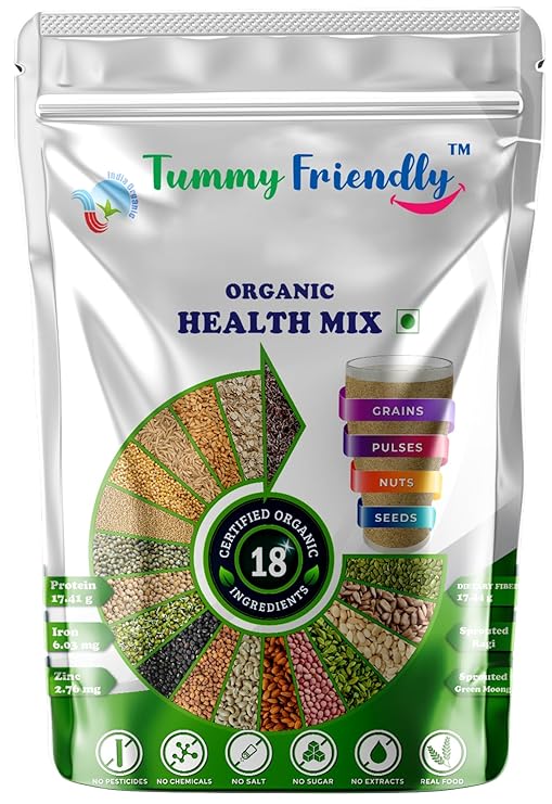 TummyFriendly Foods Organic Health Mix Powder For baby kids 2 year old | Baby food for 2+ year old | Maximum Nutrition From Real Food. Available in Trial Baby Pack. 800g