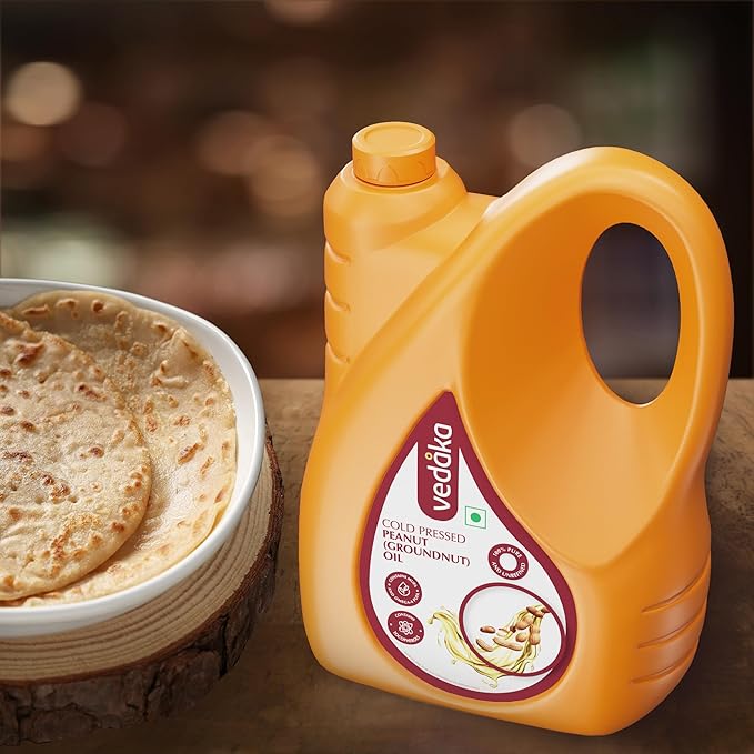 Vedaka Cold Pressed Groundnut (Peanut) Oil, 5 liters