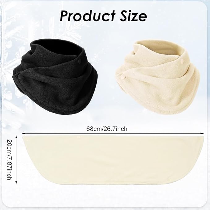 SANNIDHI® Winter Scarf for Women Men, 2pcs Neck Warmer for Women Collar Neck Gaiter Plush Polar Fleece Thermal Wrap Scarf with Button Up Closure, Fashion Outdoor Winter Accessory