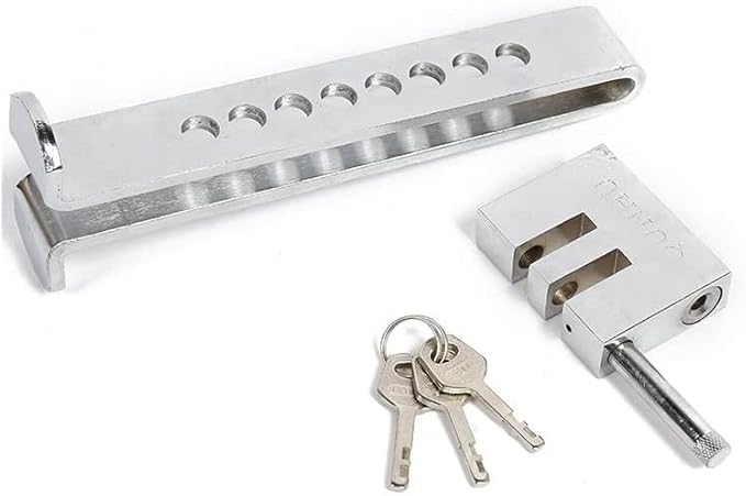 CarEmpire Stainless Steel Car Anti-Theft Brake Clutch Lock, Car Brake Pedal Lock Security Protection Safety Tool, Automobile Hidden Brake Throttle Pedal Lock with 3 Keys