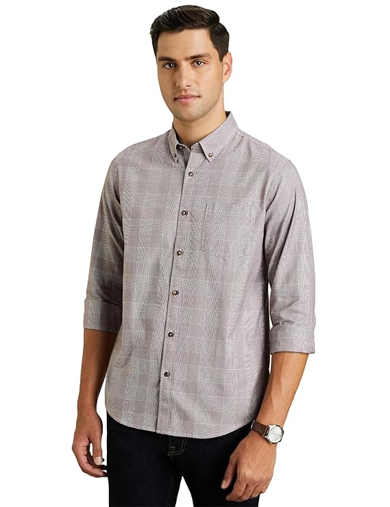 Symbol Premium Men's Stylish Checkered Casual Shirt - Regular Fit | Full Sleeve | Pure Cotton | Smart Casual Wear (Available in Plus Sizes)