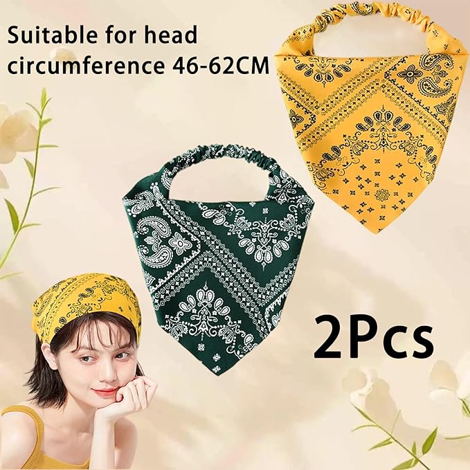 Zytiqt Bandanas for Women, Stylish Head Scarf and Hairband Set, Comfortable Elastic Head Scarf for Women