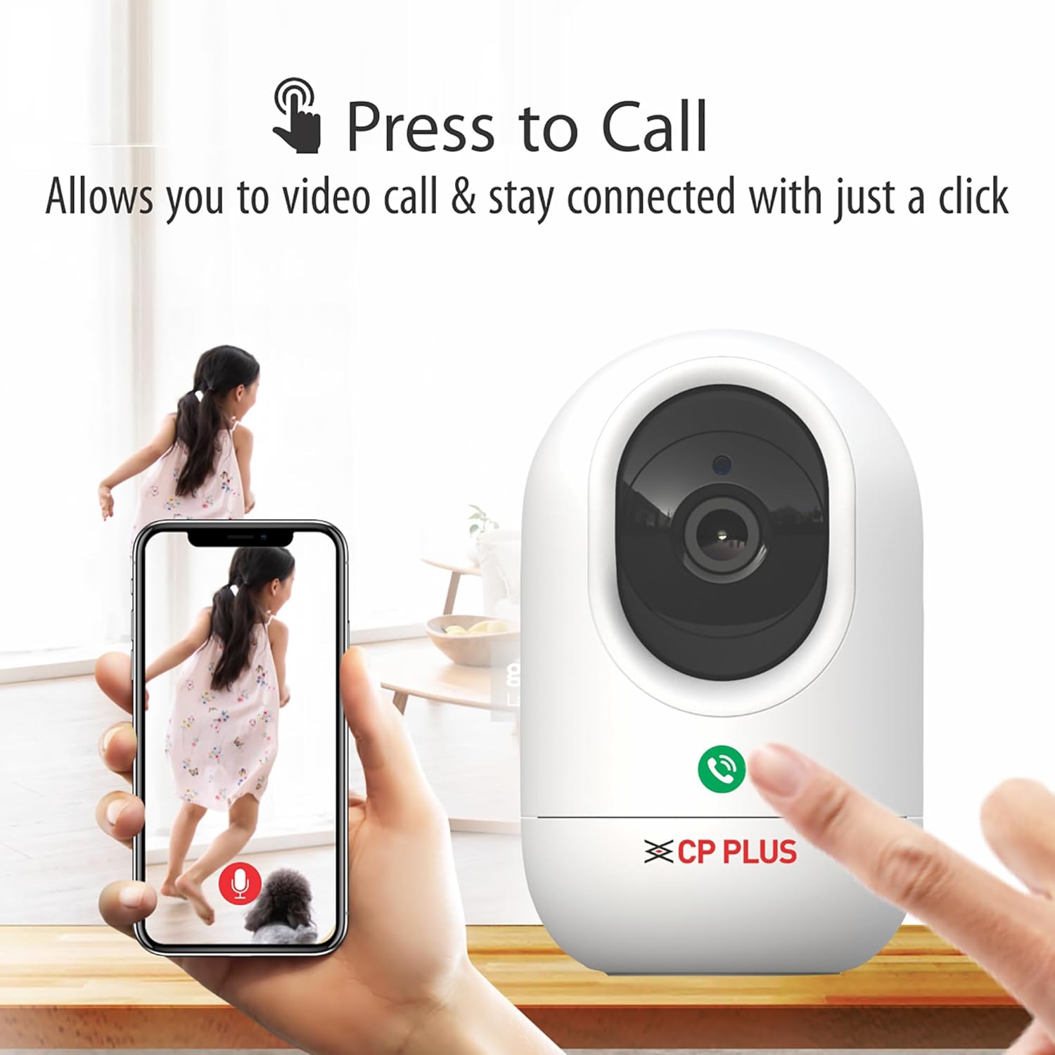 CP PLUS 3 MP Full HD Wi-Fi PT Security Video Camera | 360°View with Motion Detection | Night Vision | Two Way Talk | Supports Alexa &amp; OK Google | 15 Mtr, White - CP-E34A