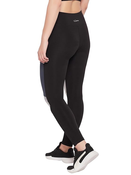 Clovia Women's Slim Fit Mid Rise Slim Polyamide Sports Tights .