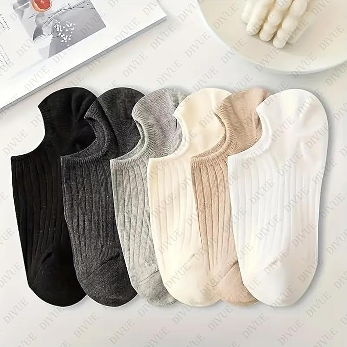 DIVUE Ankle Length No Show Socks for Men &amp; Women | 6 Pair Multi Color Combo Pack | Soft Cotton Stretch Fabric | Breathable, Sweat Absorbent &amp; Durable | Invisible Casual Sports Socks