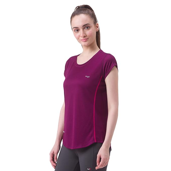 Berge Ladies Polyester Dry Fit Western Shirts Tshirts for Women, Quick Drying &amp;amp; Breathable Fabric, Gym Wear Tees &amp;amp; Workout Tops (Black Colour)