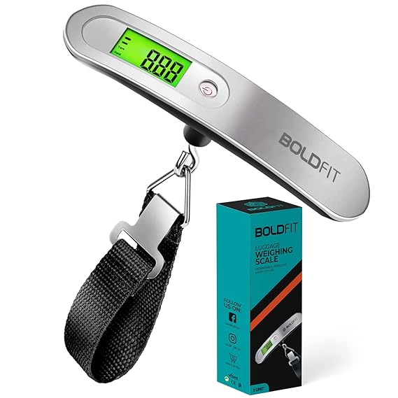 Boldfit Weight Machine For Luggage Weighing Scale For Luggage Capable Upto 50 Kg Weight Luggage Weight Machine Weighing Machine For Luggage With LCD Display Luggage Weighing Scale