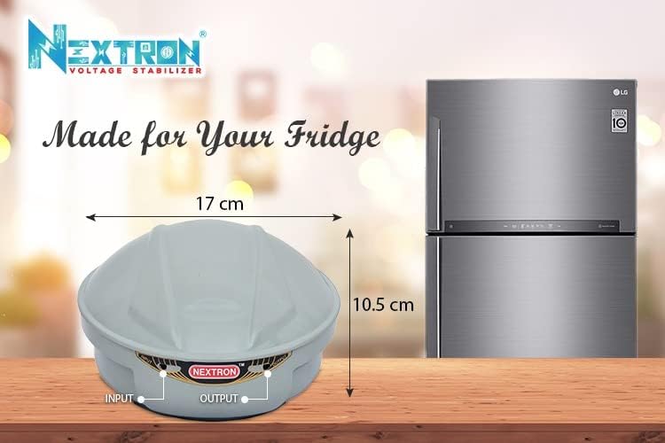 Nextron NX-50TX Voltage Stabilizer for Refrigerators Single &amp; Double Door Up to 300L| Voltage Range 130V to 290V | Convenient Led Indicator for Home Appliances with Time Delay Grey
