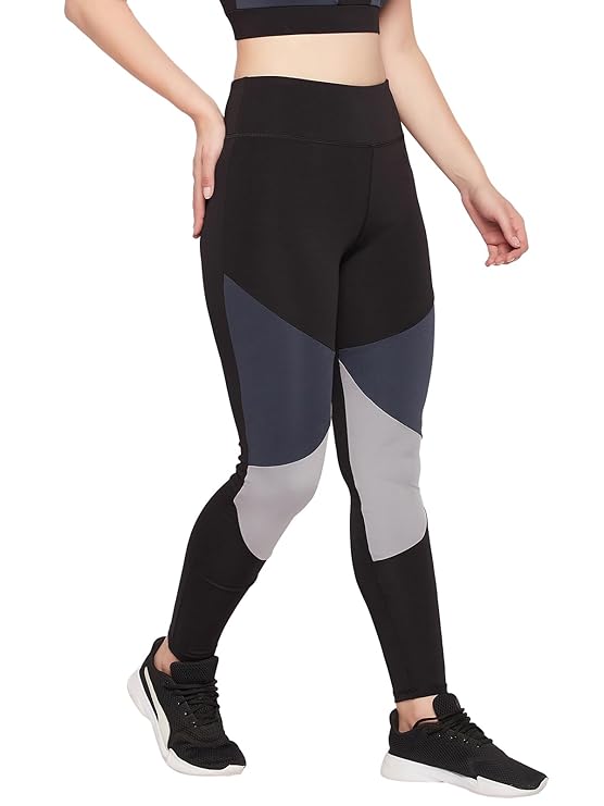 Clovia Women's Slim Fit Mid Rise Slim Polyamide Sports Tights .