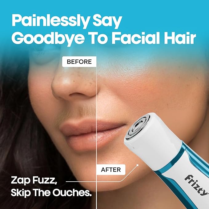Frizty Adjustable 4 in 1 Face Body Hair Trimmer for Women | 4 Heads- Bikini Body Shaver, Face Eyebrow, Nose and Ear Trimmer | Rechargeable | Full Body Hair Removal Machine for Women