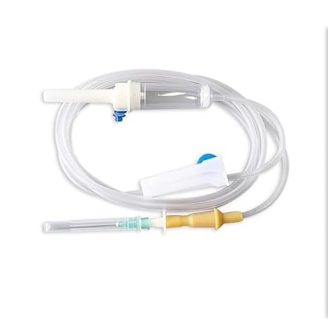MDSS Infusion Set - Sterilized &amp; Ready to Use | EO Sterile | Approx. 20 Drops/ml | Pack of 10 Pcs IV drip set | patient infusion set | medical IV equipment