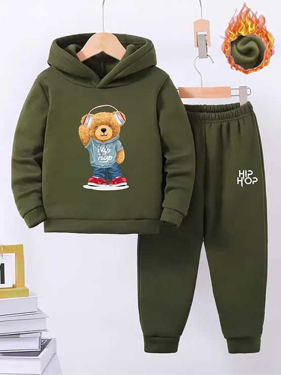 URBAN OX Trendy Printed Hoodie T-Shirt Jogger Track Pant Clothing Set for Boys | Stylish Co-ord Set | Comfortable Kids Cord Set | Casual Wear for Kids Baby Boys