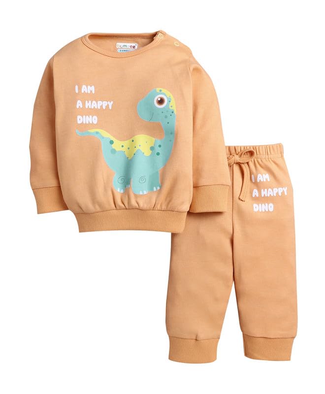 BUMZEE Baby Boys Cotton Round Neck Full Sleeves T-Shirt Jogger Set