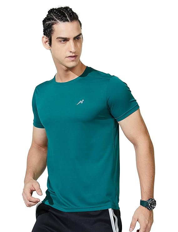 Symbol Mens Solid Active Regular Fit Sports T-Shirt | Round Neck | Half Sleeve