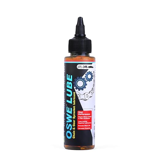 Lube Bike Chain Lubricant Liquid, Long lasting All Weather All Terrain, Cycle Chain lube for Smooth Silent Chain, For X/O Rings, Drip Squeeze oil bottle 115 ml