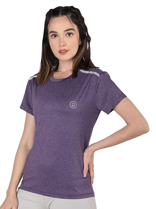 CHKOKKO Womens Active Sportswear Breathable Lightweight Half Sleeve Quick Dry Gym T Shirt Round Crew Neck Regular Fit for Workout Yoga Fitness