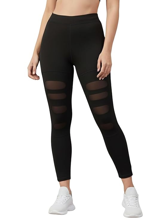 BLINKIN Womens Sports Tights Leggings with Mesh Insert : Ideal Gym Wear for Woman Active Wear, Yoga Fitness - The Ultimate Gym Pants for Women Workout